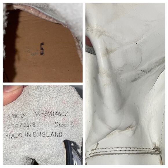 Vintage Dr Martens 1460 MIE England White Combat Boots Women's 7 US / 5 UK - Picture 10 of 16